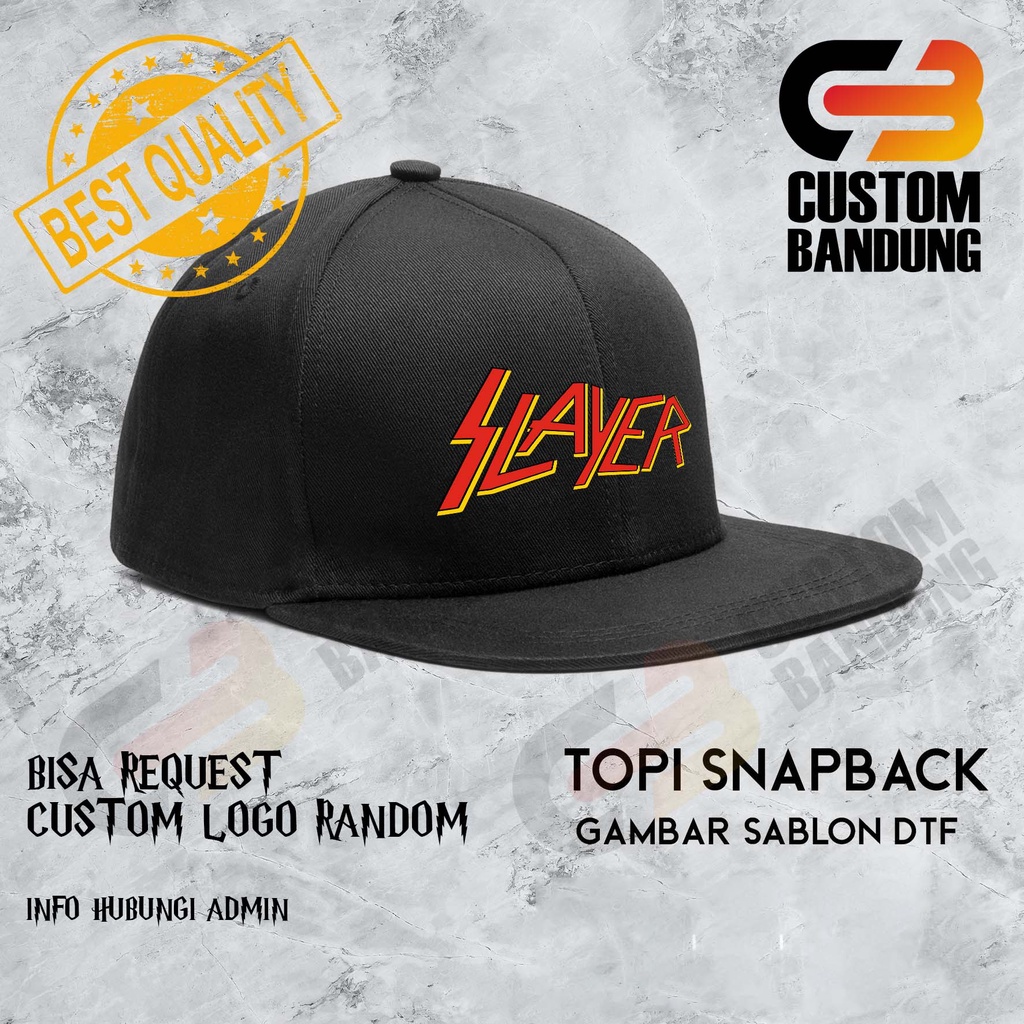 Topi Snapback SLAYER Pria Wanita Topi Cap Bisa Tulis Nama Bisa COD Original High Premium Quality