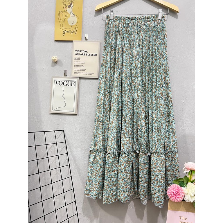 Cherry_ skirt korean style | rok plisket rempel wanita | rok wanita muslim