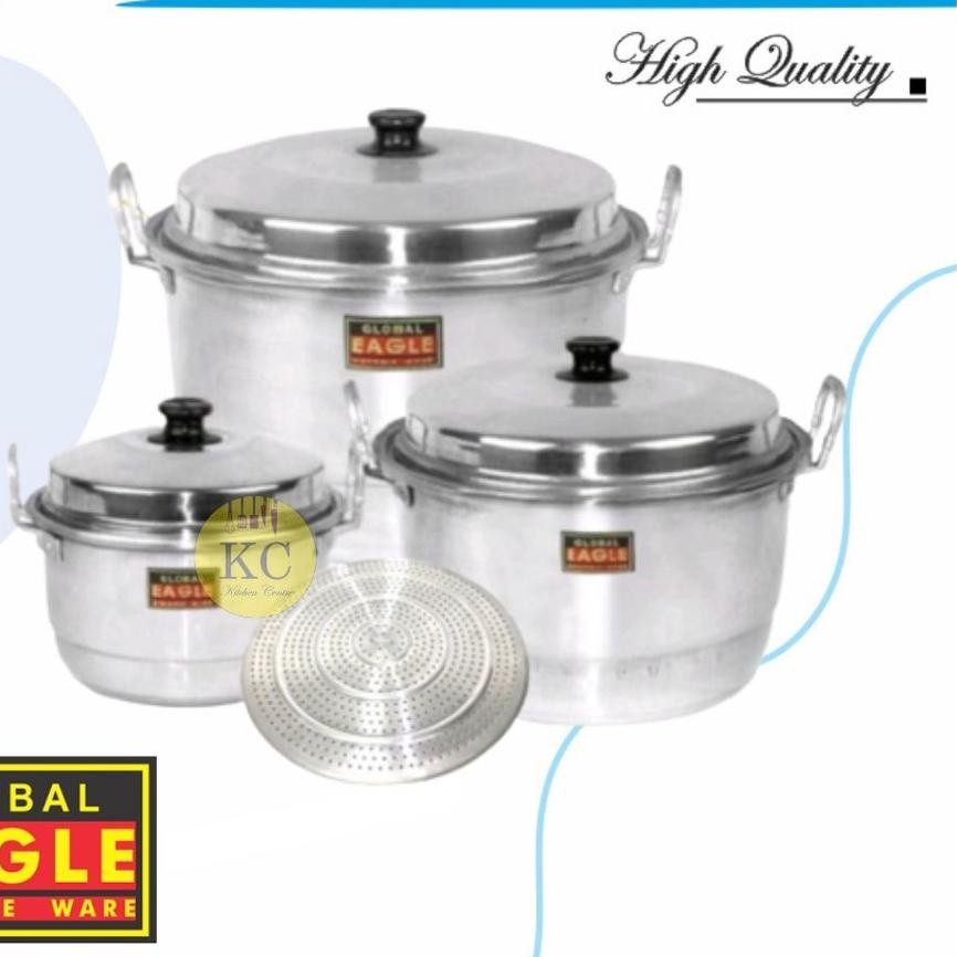 ♟ Panci Eagle Dandang Alumunium Langseng Kukusan Panci Steamer Panci Masak Global Eagle Pamci Rebus 