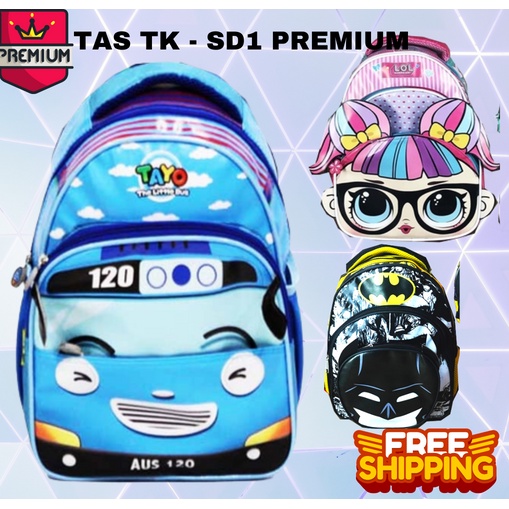 COD ~ Tas Ransel IMPORT QUALITY Sekolah Anak TK 3D RIDING kereta bus import tas karakter anak sekolah laki thomas tayo mickey mini bumblee bee ironman LOL tsum unicorn little pony tas ransel tas sekolah tas anak tas anak sekolah RIDING