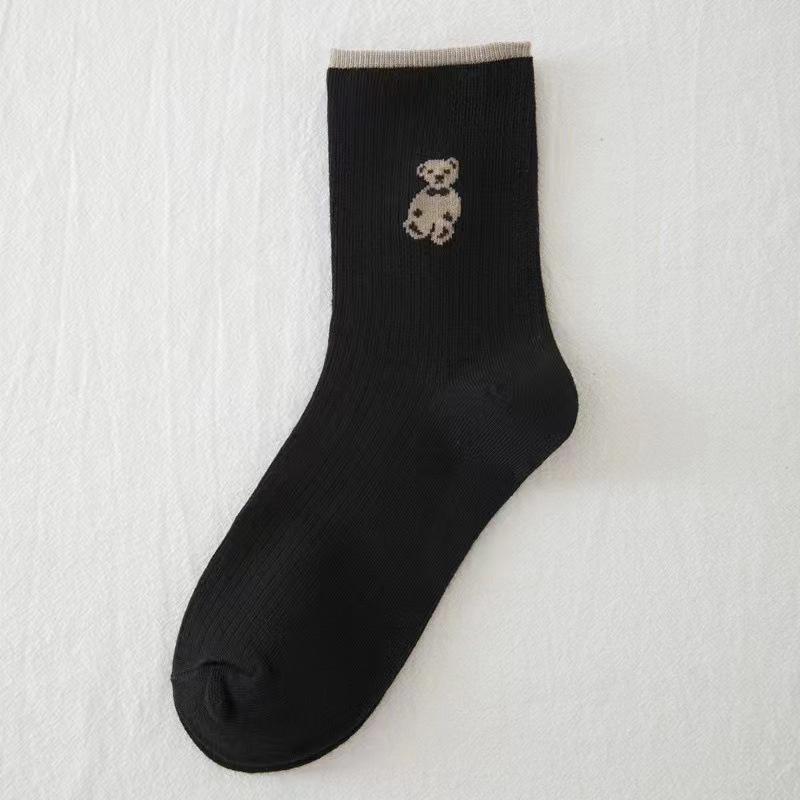 BV.ID KK994 Kaos Kaki Polos Ankle Socks Unisex Motif Beruang Bear Kaus Kaki Korean Style Import