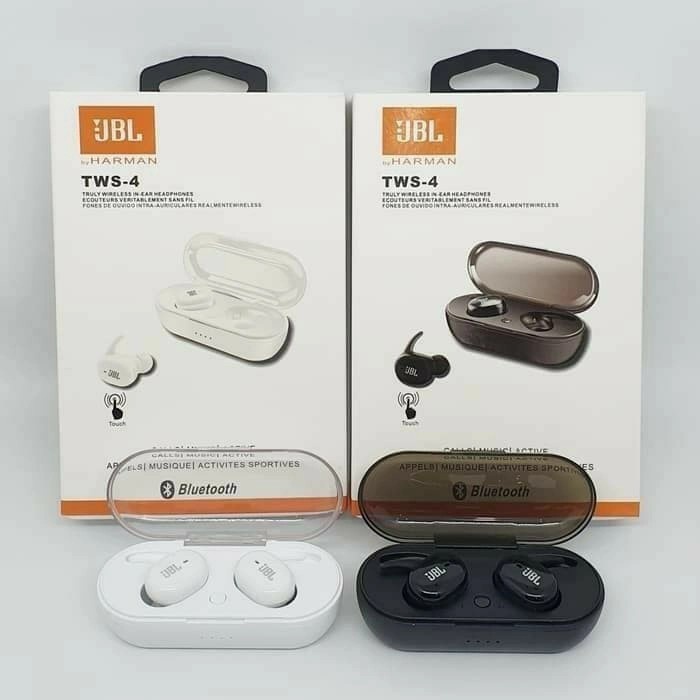 Earphone Jbl TWS4 Wireless Jbl TWS4 Putih Wireless Terlaris Extra Bass Best Seller Handsfree PROMO S