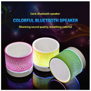 Speaker Bluetooth S10 Lampu LED Super Bass / Speaker Wireless S-10 CRECK Effect Motif Retak Mini Corak Kaca Crack A2DP [MF]