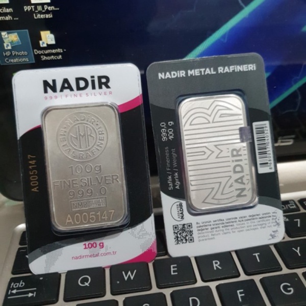 Dijual Nadim Silver Bar Perak Batangan Nadir 100 gram 100gr Limited