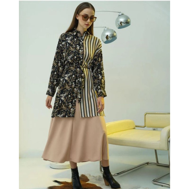 PRIZA TUNIC SHIRT BLACK || ALEZA LABEL
