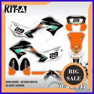 Decal New Dtracker MOTIF ELEGAN OREN PUTIH SUPERMOTO D-A4-233 1M4R23 parts