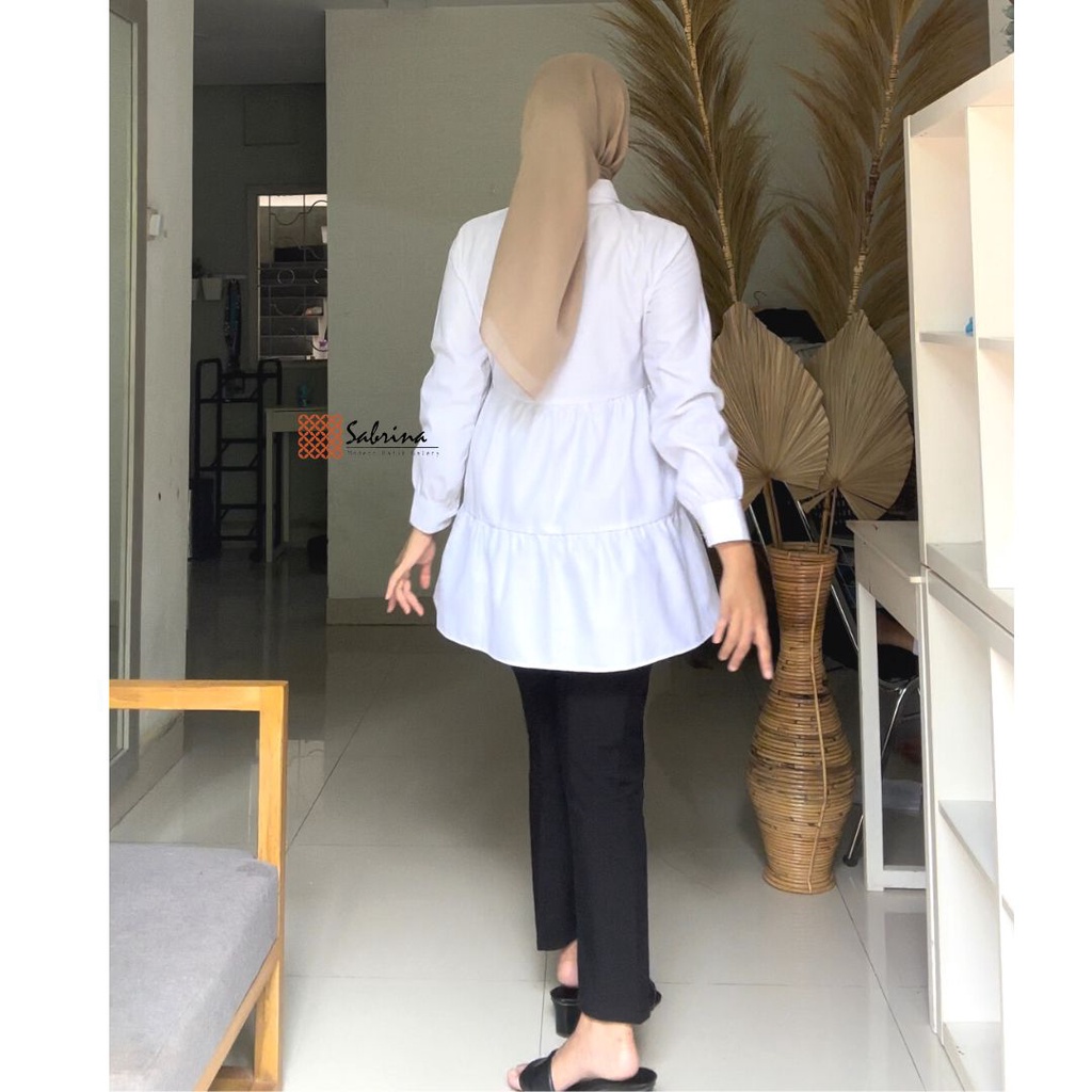 Nirmala Blouse Atasan Kerja Kantor Formal Putih Polos Lengan Panjang Premium Quality