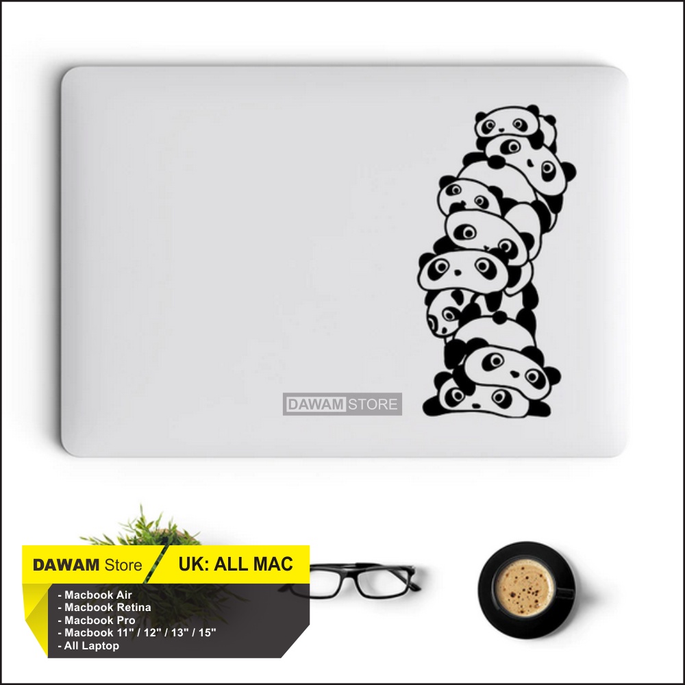 Stiker Macbook Decal Stiker Laptop untuk Asusu Lenovo Acer Hp Aesthetic Lucu Full Body Panda