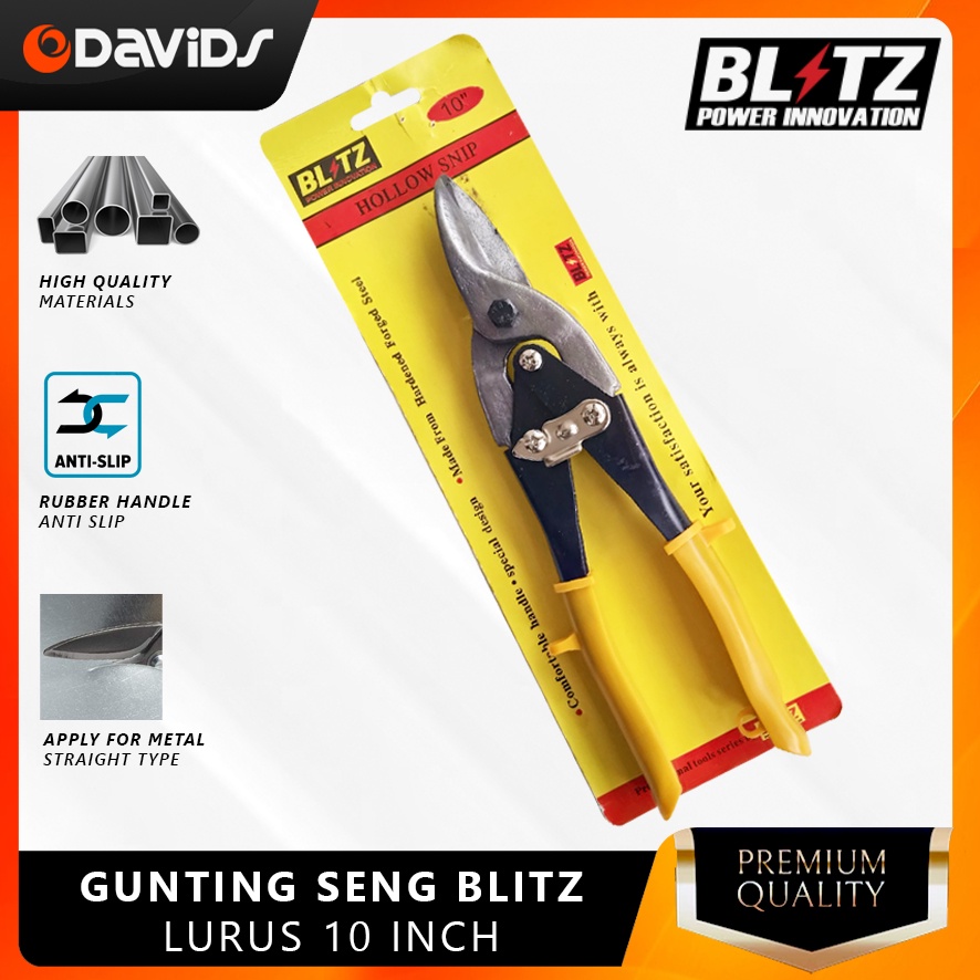 Gunting Holo Baja Ringan Seng Galvalum Hollow Lurus Blitz 10 Inch