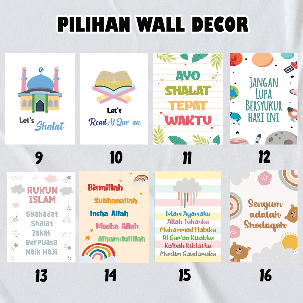 PAKET DEKORASI KAMAR ANAK - PAKET HEMAT STIKER DINDING HIASAN DINDING POSTER