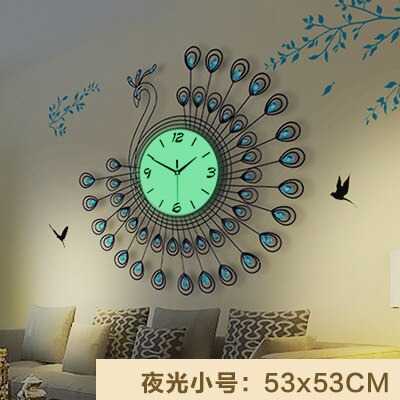 (BISA COD) FTIHSHP  Jam Dinding Bulat Quartz Clock Diamond Peacock 53CM - H19