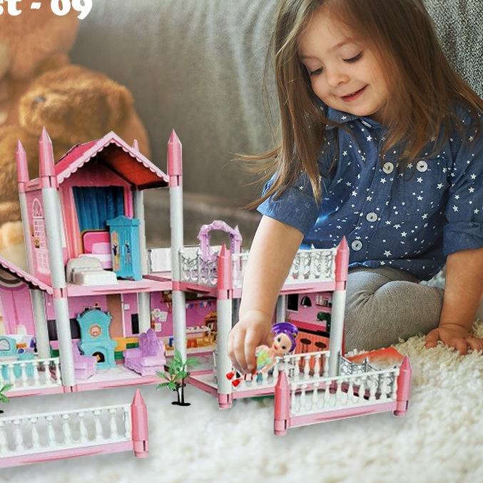 ✷ Mainan Rumah Boneka Barbie Beautiful Home Lucu Anak Perempuan Unik LED ♂