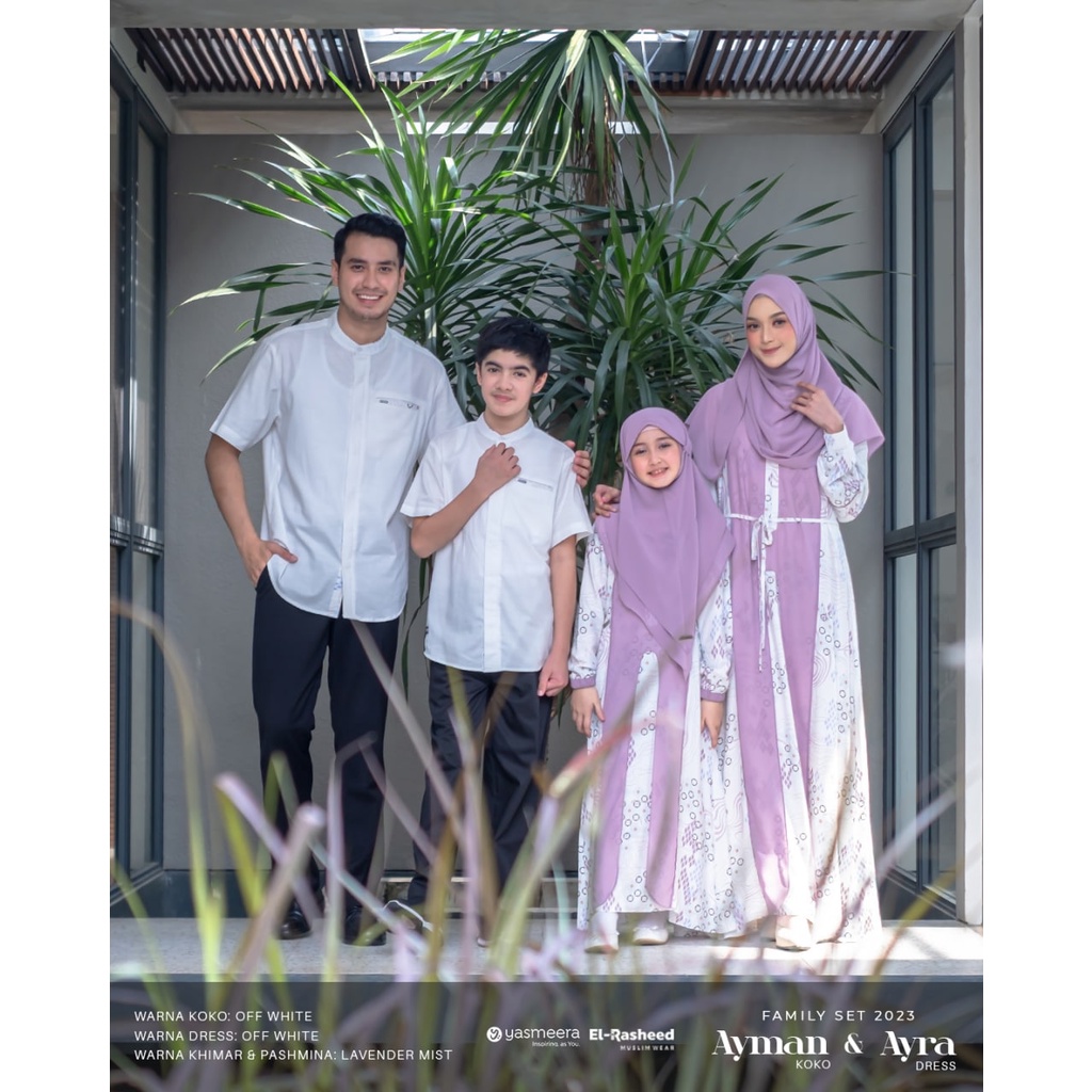 YASMEERA AYMAN DAN AYRA A BAJU SERAGAM KELUARGA LEBARAN 2023