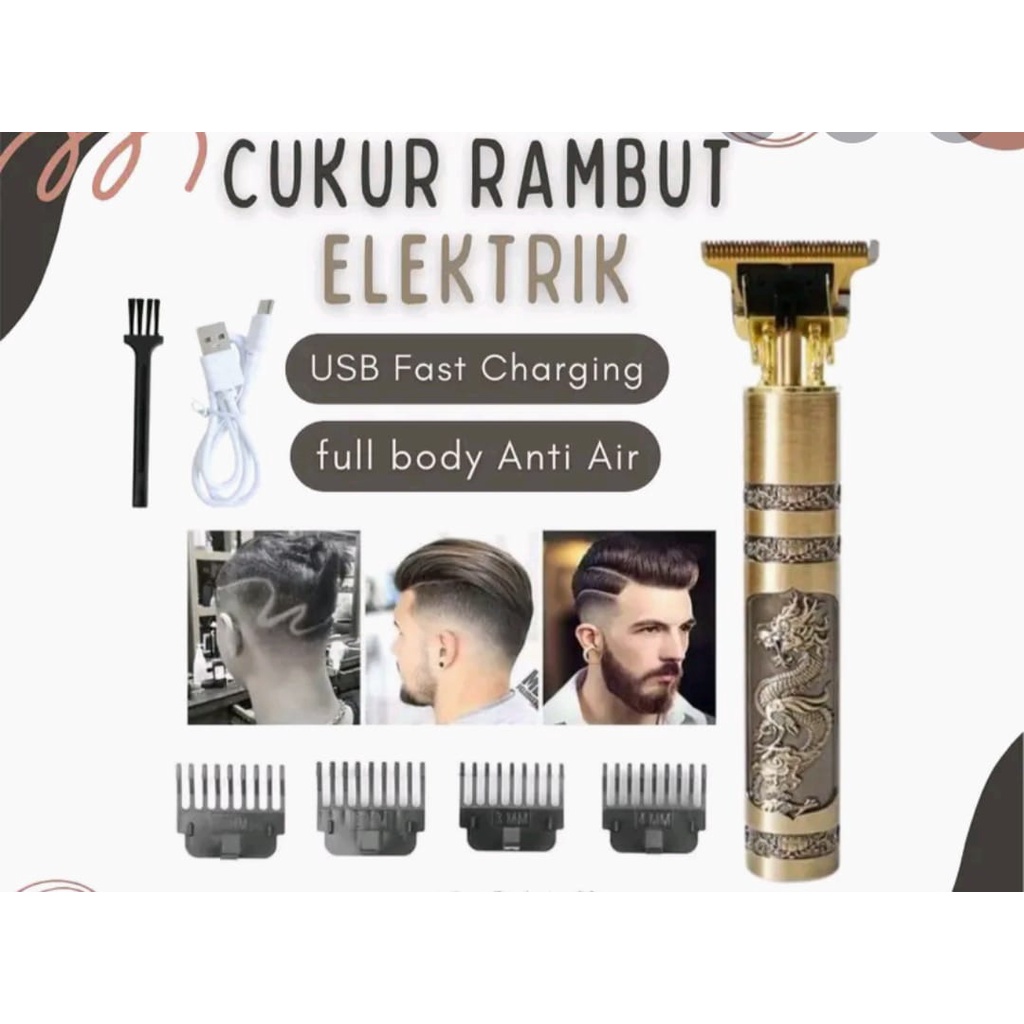 *Bayar Di Tempat* Cukuran Vintage T9 Dragon Alat Cukur Hair Clipper Jenggot Kumis Rambut - Cukuran T9 Dragon