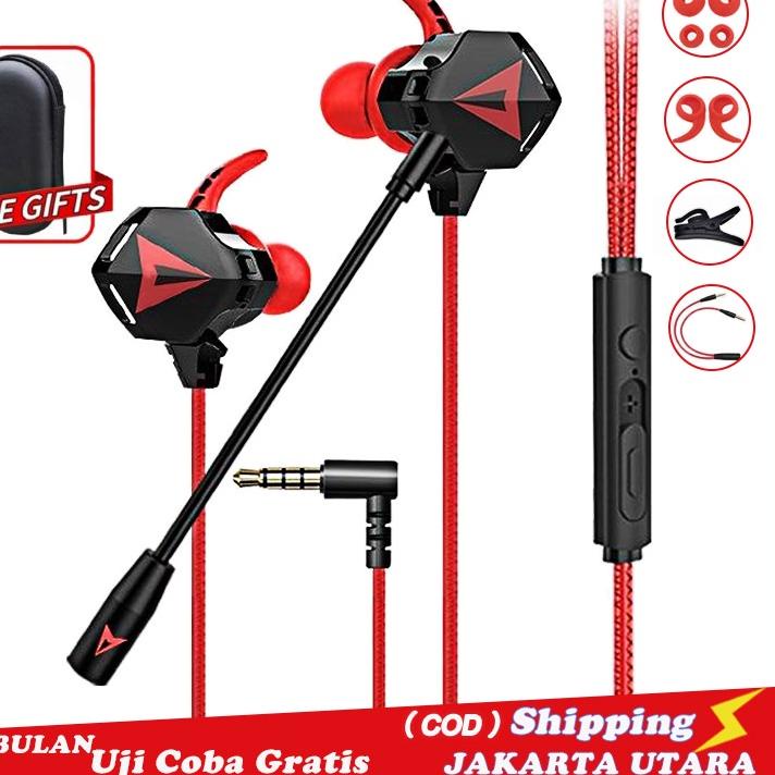 ➽ ⚡Headset Gaming N5 PUBG Bass Noise  with Mic Mobile Earphone Gaming Murah Hifi Handsfree ♞