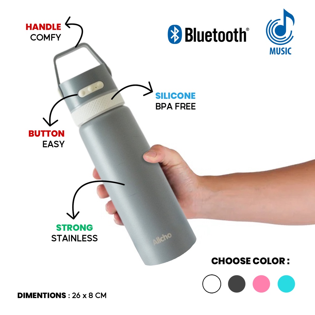 Feel Color 650 ml Tumbler My Bottle Musik Speaker Bluetooth Botol Minum Stainless Termos Tahan Air P