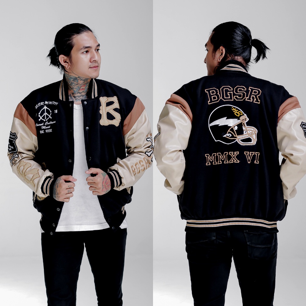 JAKET VARSITY BASEBALL BONE FULL BORDIR BAHAN COTTON PREMIUM-VARSITY JACKET VINTAGE BIG SIZE XXL