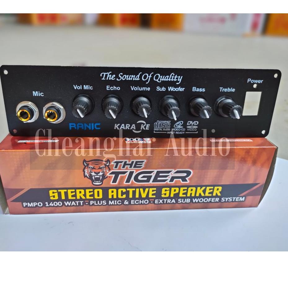 ➳ Kit Power Amplifier Speaker Aktif Stereo Karaoke Plus Echo 1400W PMPO TIGER ❂