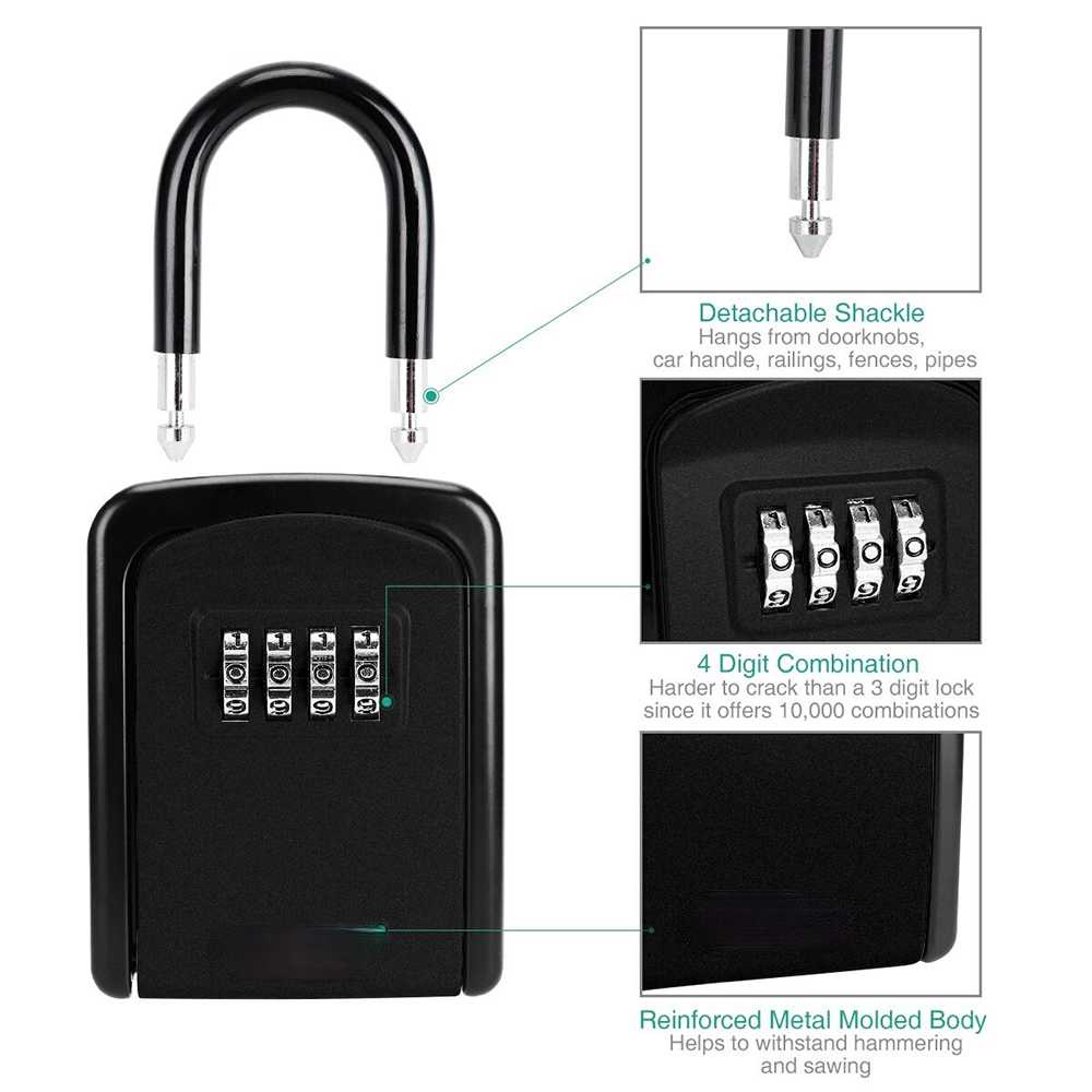 (BISA COD) FTIHSHP MOOL Gembok Kotak Brankas Safety Lock Box 4 Digit Password - G10