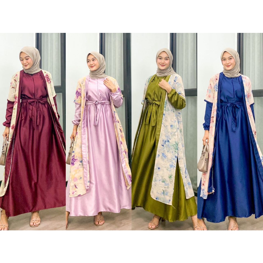 GAMIS PREMIUM LEBARAN GAMIS AURORA MAXMARA LUX GAMIS / GAMIS ARMANY / SILK MOTIF / BAJU WANITA / DRESS WANITA