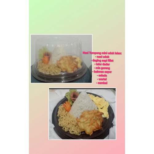 

nasi tumpeng mini uduk telor dadar komplit
