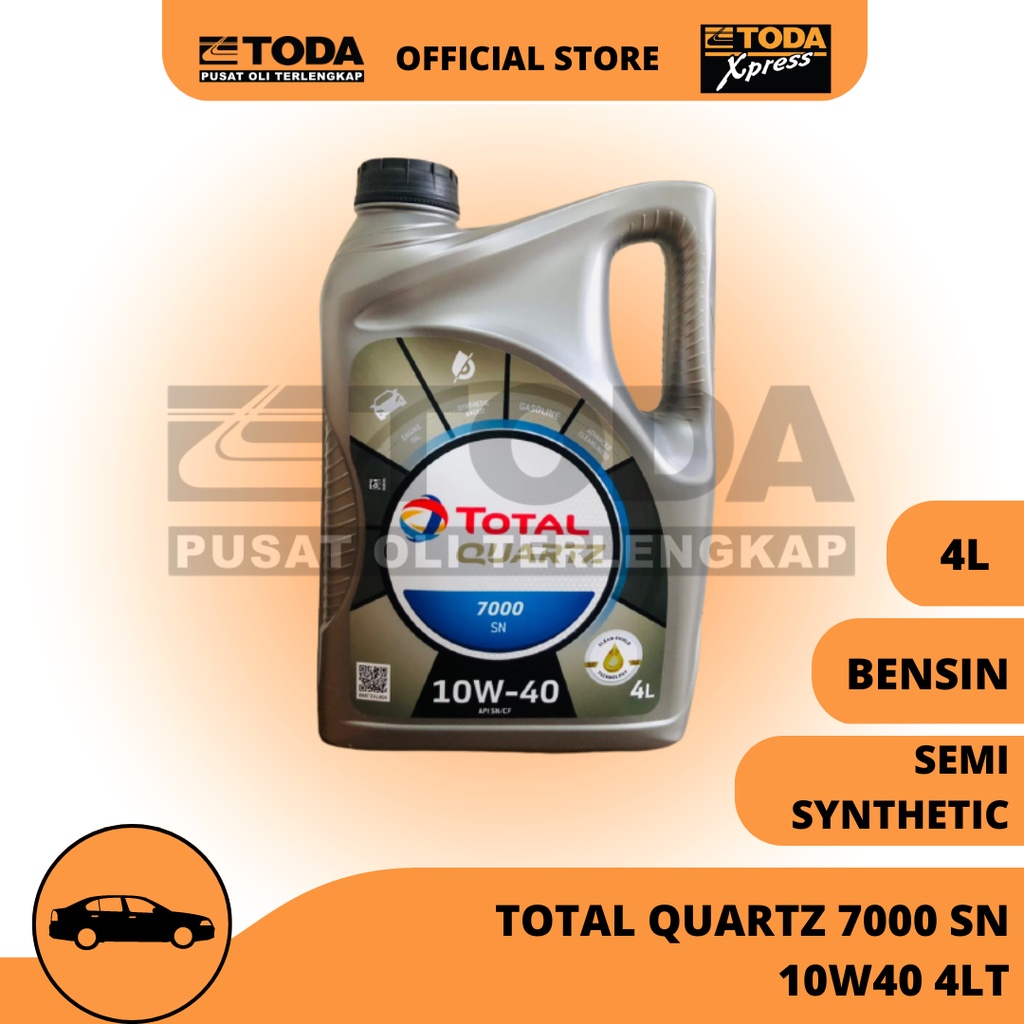 Oli Total Quartz 7000 SN 10W40 4LT Original - Oli Mobil
