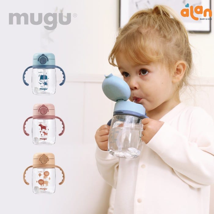 Mugu Straw Tritan Traning Bottle 220ml / 350ml - Botol Minum Anak