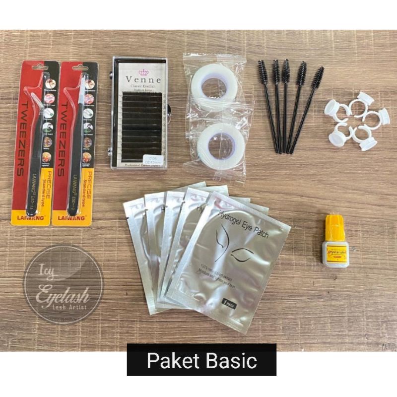 Eyelash extension basic set / paket eyelash extensions paling murah dan lengkap kwalitas bagus