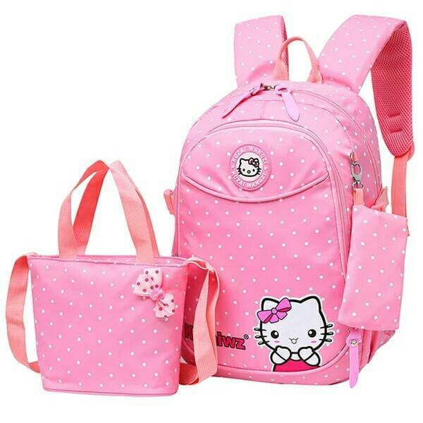 &quot;aurabagss&quot; - Beli 1 Dapat 3 &quot;HELLO KITTY&quot; Tas Anak SET 3 IN 1 Tas Ransel Anak Perempuan Tas Anak Sekolah TK SD Backpack Anak Perempuan Multifungsi Keren Trendy Stylish High Quality Harga Terjangkau