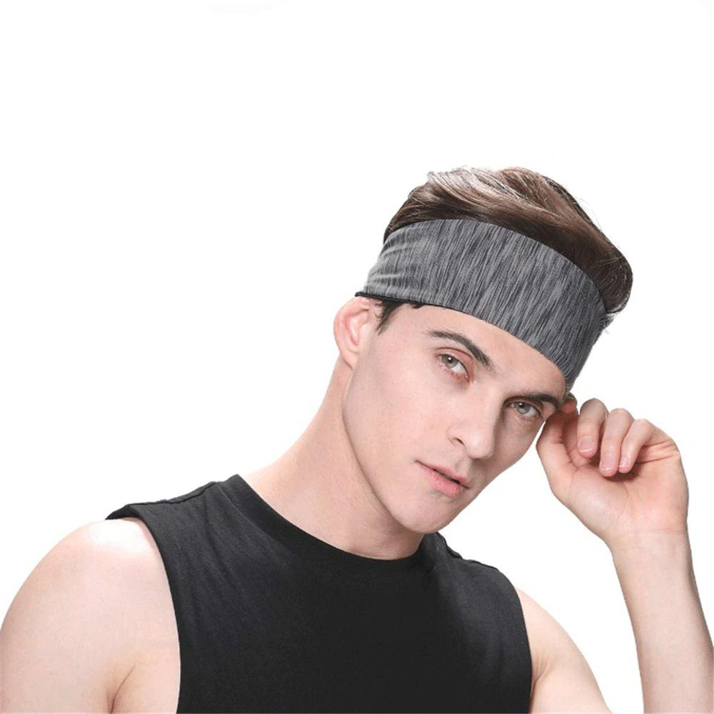 HappySport Bandana Headband Olahraga Elastic Sport Hairbands Yoga - A83 - Gray