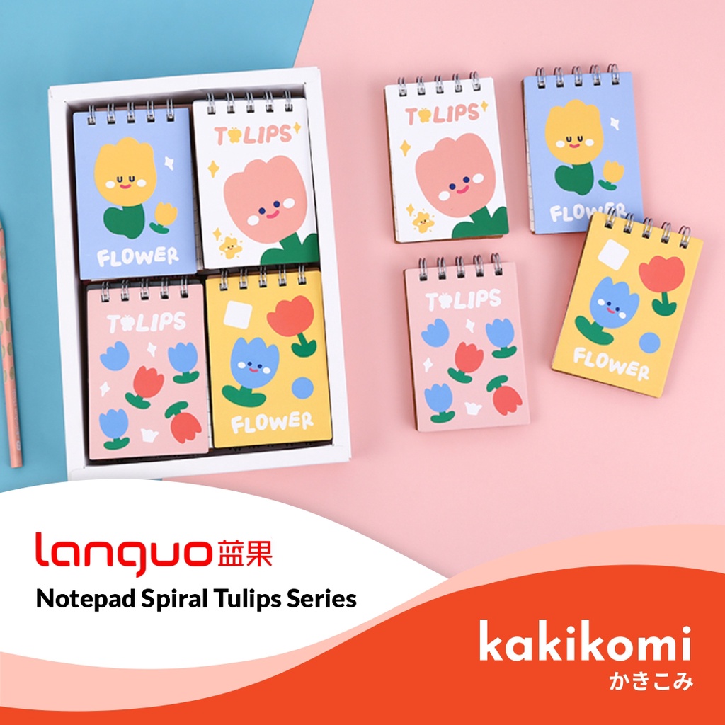 

Buku Catatan Mini Languo Tulips Series Mini Spiral Notepad Notebook Mini Karakter Lucu Murah