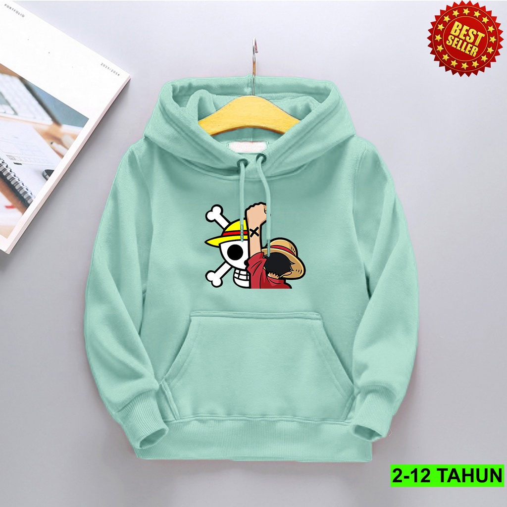 hoodie anak anime luffy usia 2 - 12 tahun / jaket switer Anak One Piece laki laki perempuan anime japan luffy bisa cod