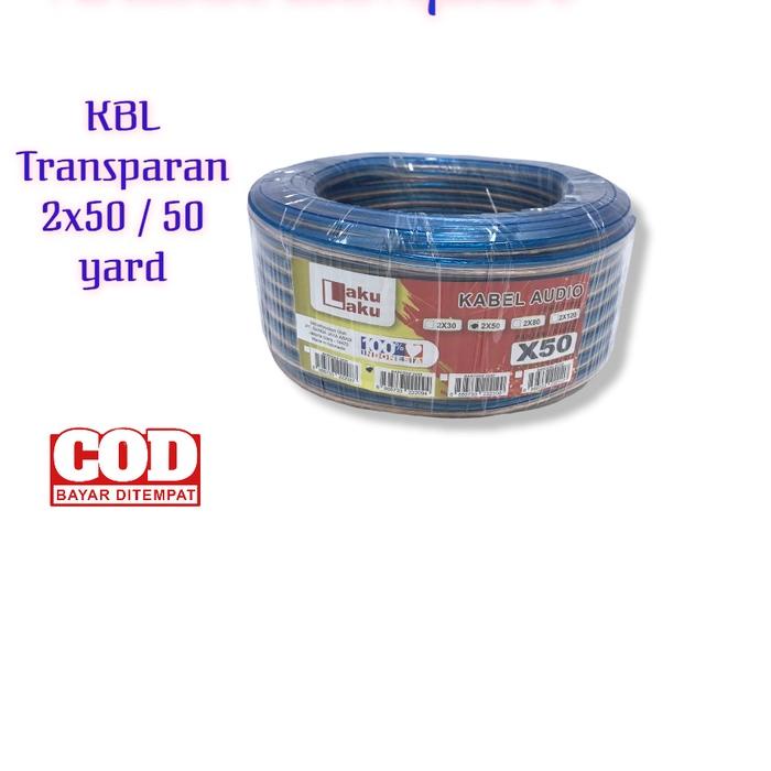 ✪ KABEL AUDIO 2X50 50 YARD - KABEL TRANPARAN 2X50 40 METER - KABEL LISTRIK SERABUT TRANPARAN ◙