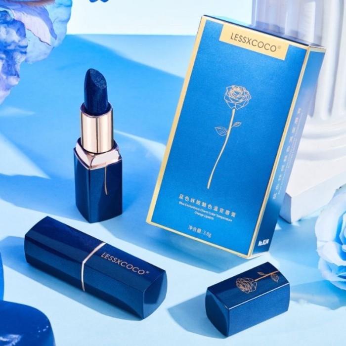 lipstik biru LESSXCOCO berubah warna | lipstik viral tiktok