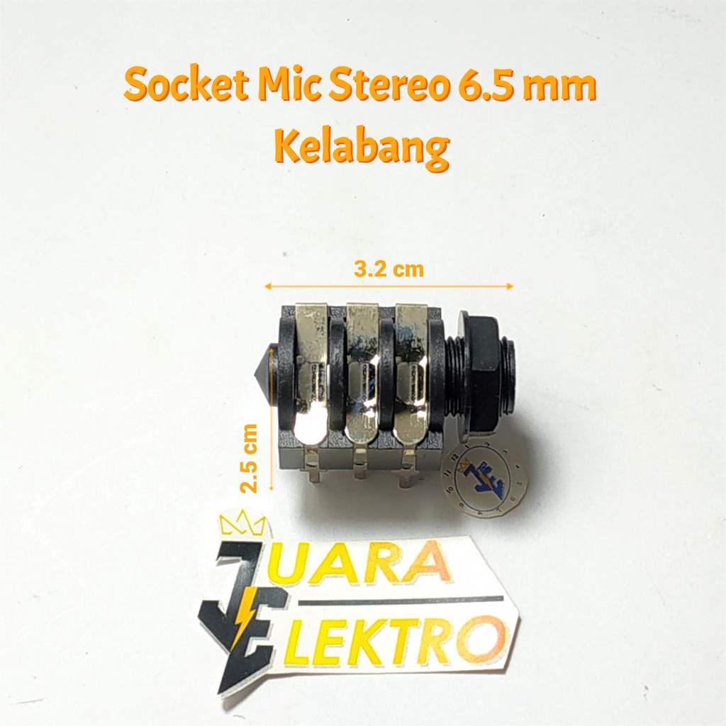 Socket Mic Stereo 6.5 mm Kelabang | Socket Akai Stereo 6.5mm Model Kelabang