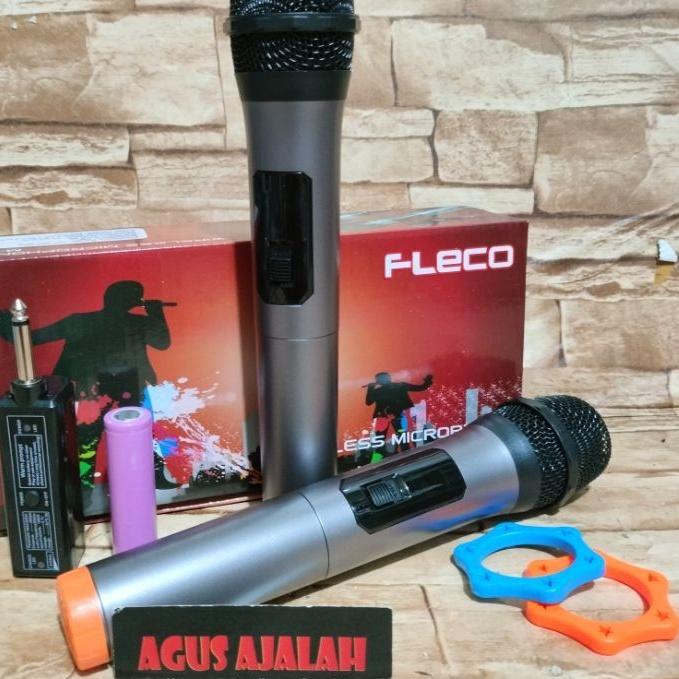 ► Cod mic double wireless fleco m13 paket 2 microphone wireless 100℅ original mic wireless 2 mic mic