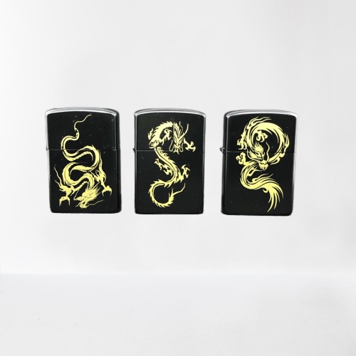 Mancis Korek Api Minyak Hitam Motif Naga Korek Antik dan Unik