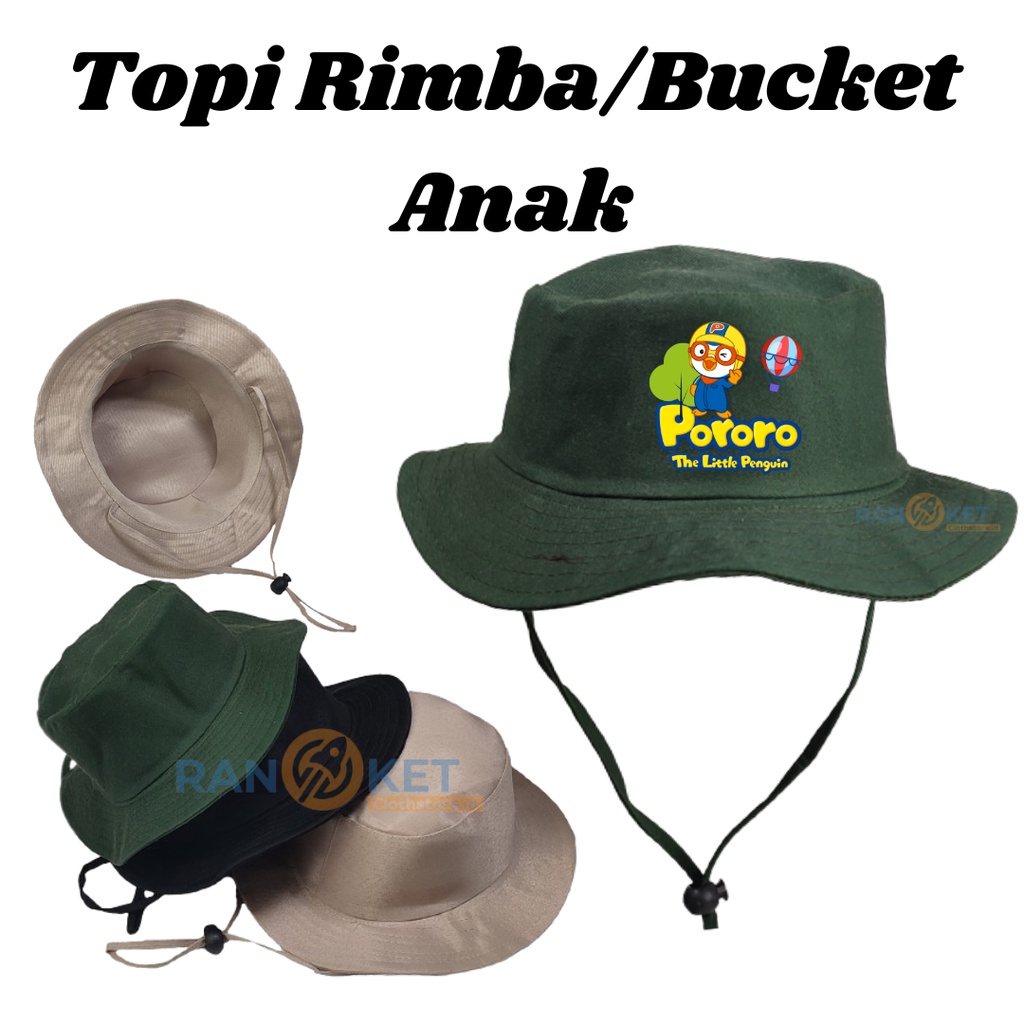 Topi Rimba Anak Pororo | Topi Bucket Anak | Topi Gunung Anak | Topi Adventure