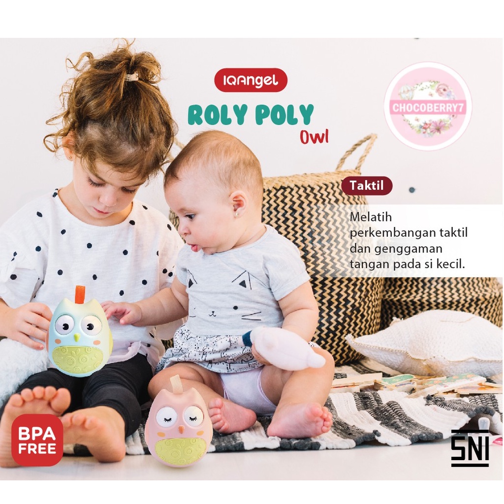 IQAngel Roly Poly Owl Toys IQ0202 / Rattle mainan Bayi / Mainan Kerincingan Bayi / Mainan Edukasi Bayi CHOCOBERRY7