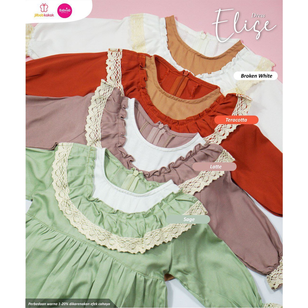 DRESS ELISE BABYJAB GAMIS VINTAGE LONGDRESS MUSLIMAH ANAK RENDA CANTIK