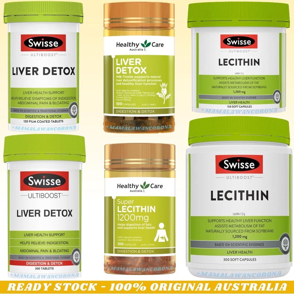 Swisse Ultiboost Lecithin 1200mg 150 Capsules 300 Kapsul // Healthy Care Super Lecithin 1200 mg 100 Capsule Caps // Swisse Liver Detox 120 200 Tablets Vitamin Hati Fatty Liver AUSTRALIA