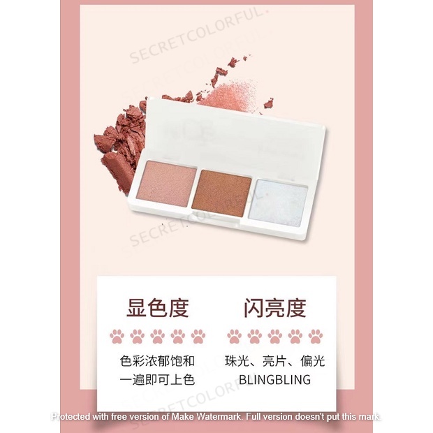 LAMEILA 3 COLORS  EYESHADOW