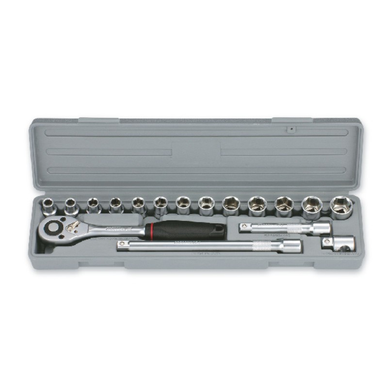 GESTAR/CROSSMAN-Set Kunci Shock 17pc 1/2"Dr Socket(Satin Finished)Metric 12pt 299-047