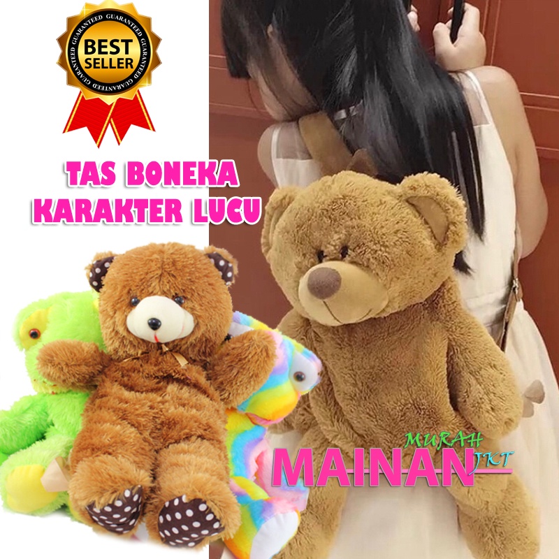 MAINANKEI BONEKA TAS RANSEL ANAK KARAKTER ANIMAL LUCU TAS ANAK TK SD PAUD BONEKA KARAKTER