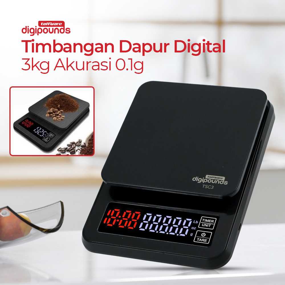 (BISA COD) FTIHSHP  Digipounds Timbangan Dapur Mini Digital Coffee Scale LCD - TSC3/5/10