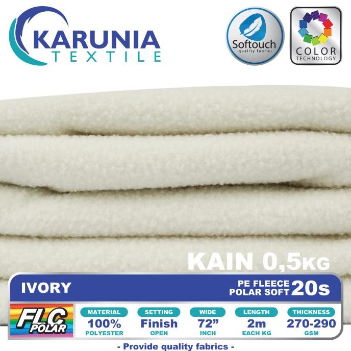 DISKON Kain Polar Fleece 20s | Ivory | Karunia Textile