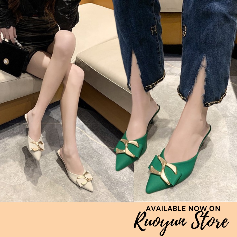 RYS - Vivid Willow Sepatu Slip On Hak Heels Tinggi Wanita Fashion Pesta / Jalan Jalan - Ori Import