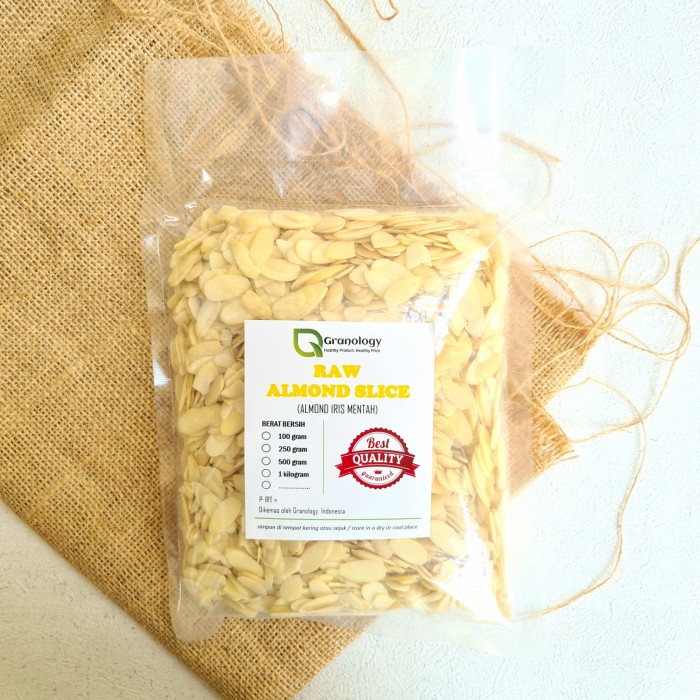 

[Bisa COD] Kacang Almond Slice Mentah / Raw Slice Almond - 500 gram