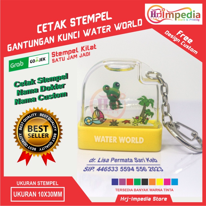 

Cetak Stempel Nama Dokter Custom | Stempel Gantungan Kunci Water World | Cetak Stempel Custom