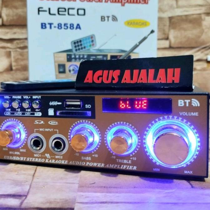 ◌ ✅COD POWER AMPLIFIER WIRELESS KARAOKE FLECO BT-858A / AMPLIFIER BLUETOOTH / AMPLIFIER KARAOKE WIRE
